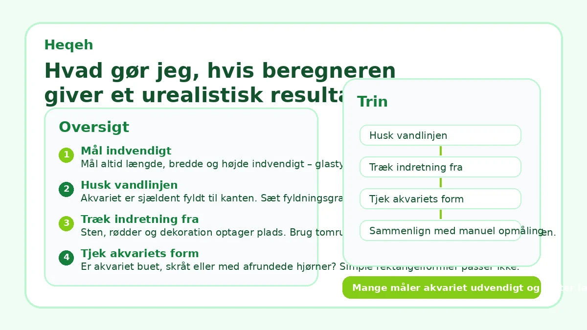 Hvad gør jeg, hvis beregneren giver et urealistisk resultat?