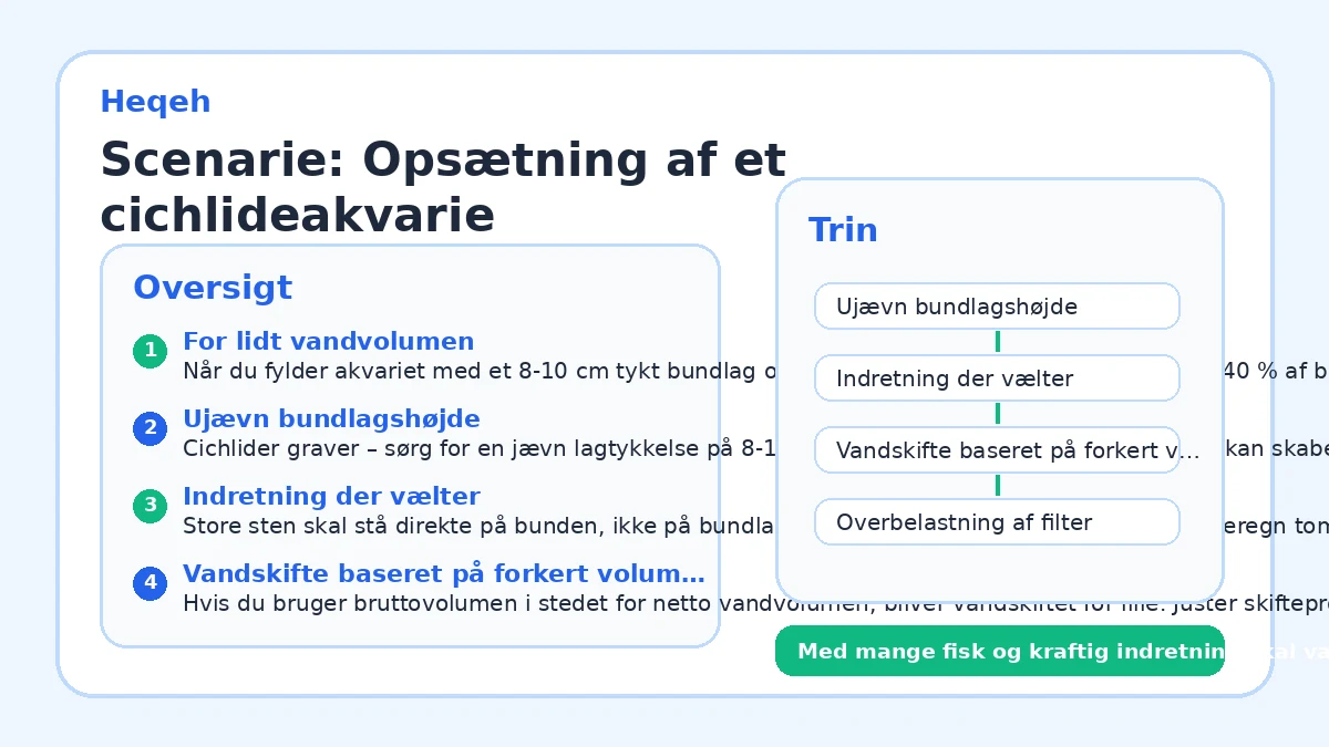 Scenarie: Opsætning af et cichlideakvarie